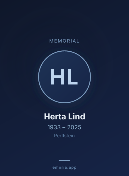 Memorial portrait of Herta Lind
