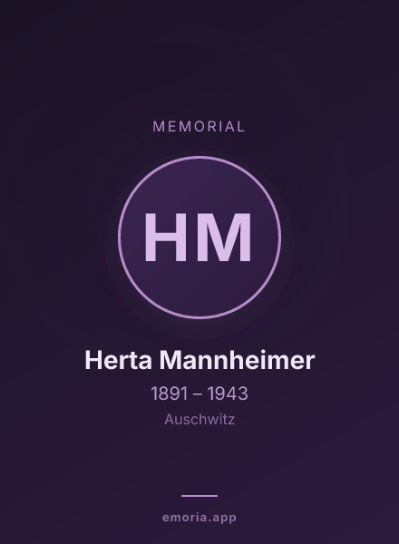 Memorial portrait of Herta Mannheimer