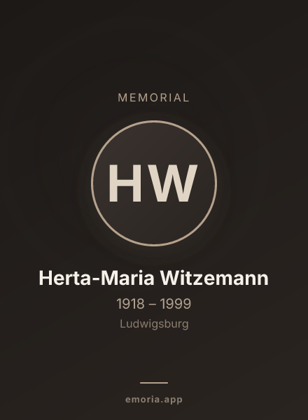 Memorial portrait of Herta-Maria Witzemann