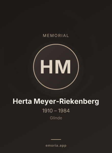 Memorial portrait of Herta Meyer-Riekenberg