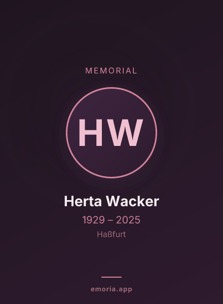 Memorial portrait of Herta Wacker