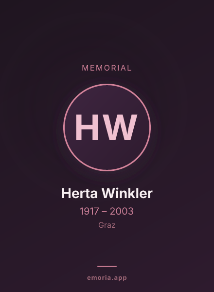 Memorial portrait of Herta Winkler