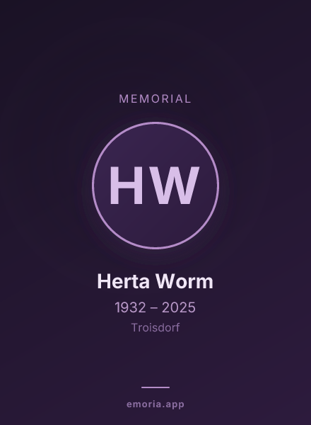 Memorial portrait of Herta Worm