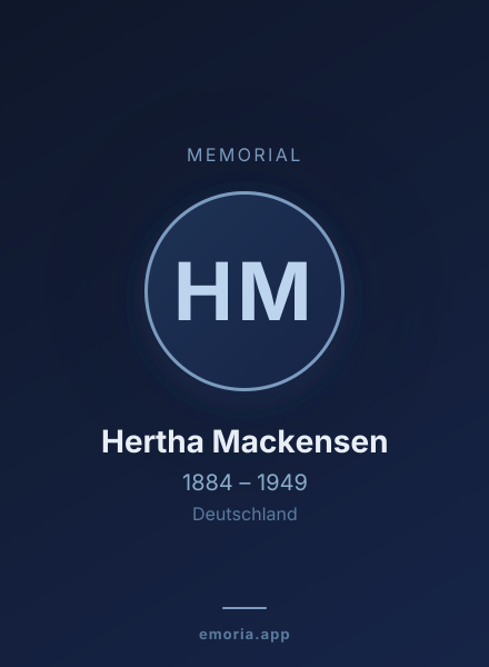 Memorial portrait of Hertha Mackensen
