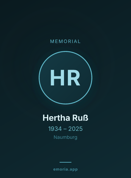 Memorial portrait of Hertha Ruß