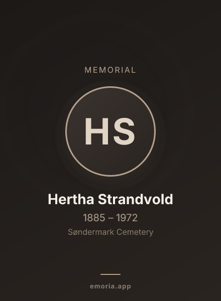 Memorial portrait of Hertha Strandvold