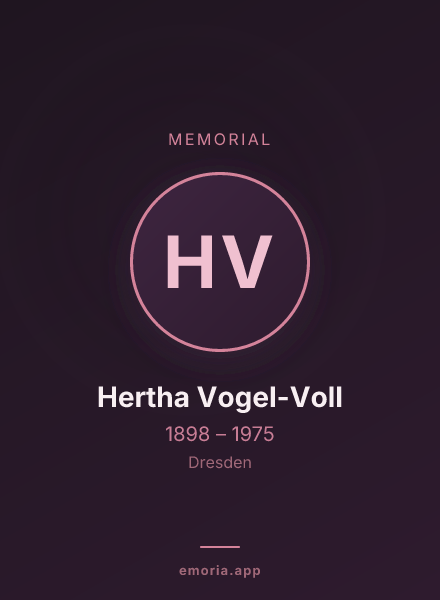 Memorial portrait of Hertha Vogel-Voll