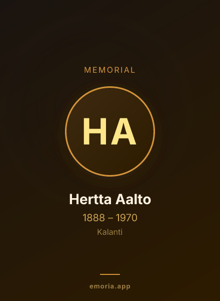 Memorial portrait of Hertta Aalto