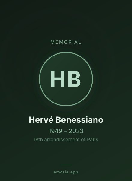 Memorial portrait of Hervé Benessiano