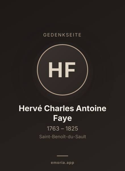 Gedenkportrait von Hervé Charles Antoine Faye