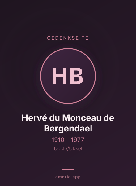 Gedenkportrait von Hervé du Monceau de Bergendael