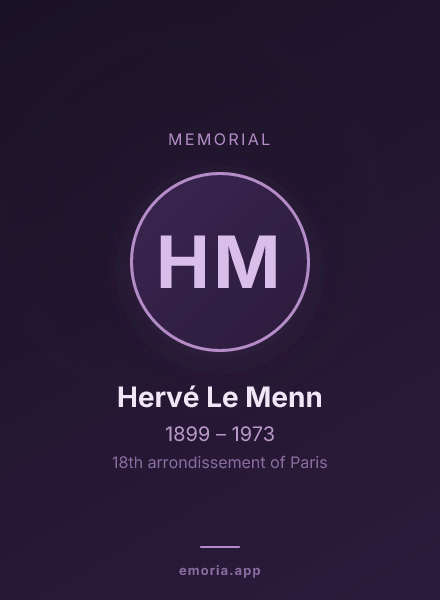 Memorial portrait of Hervé Le Menn