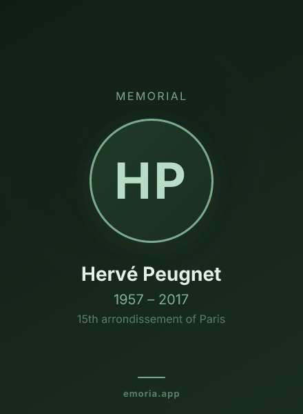 Memorial portrait of Hervé Peugnet