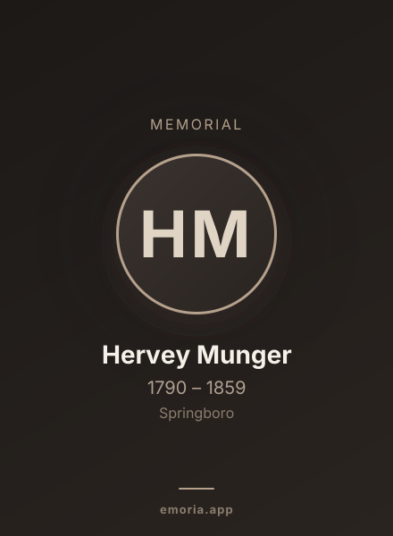 Memorial portrait of Hervey Munger