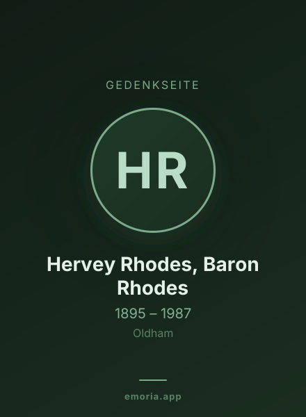 Gedenkportrait von Hervey Rhodes, Baron Rhodes