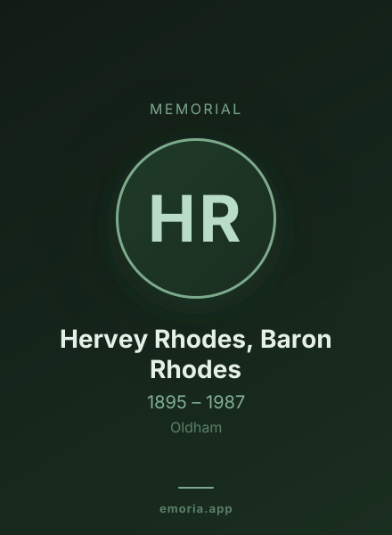 Memorial portrait of Hervey Rhodes, Baron Rhodes