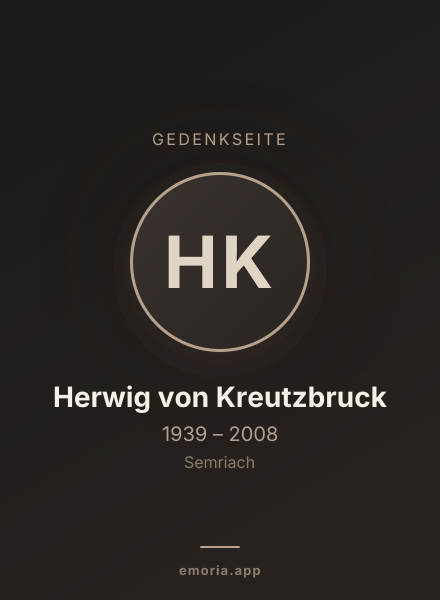 Gedenkportrait von Herwig von Kreutzbruck