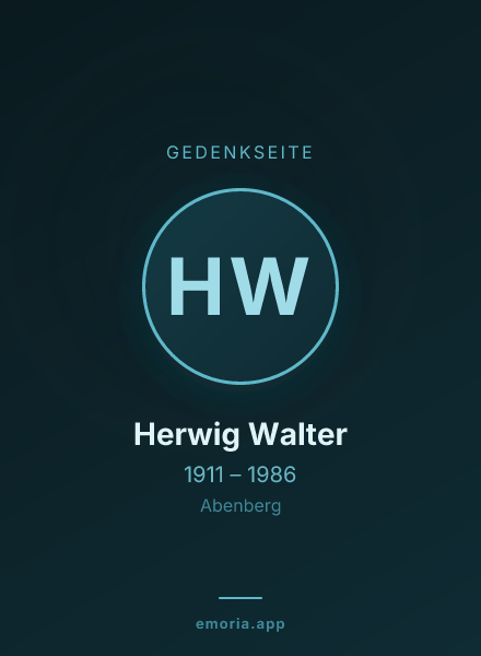 Gedenkportrait von Herwig Walter