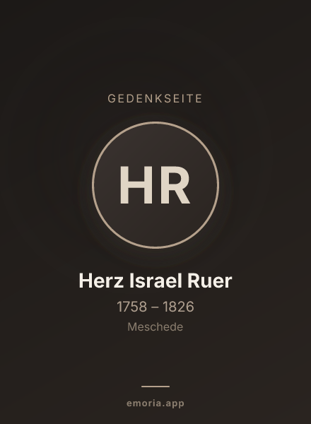 Gedenkportrait von Herz Israel Ruer