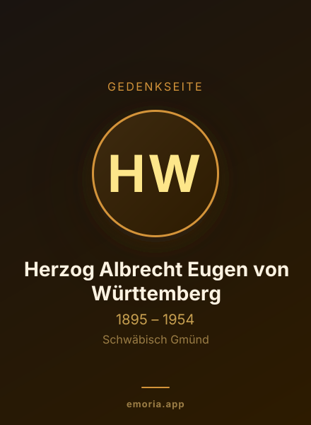 Gedenkportrait von Herzog Albrecht Eugen von Württemberg
