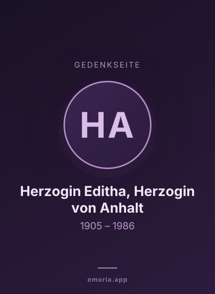 Gedenkportrait von Herzogin Editha, Herzogin von Anhalt