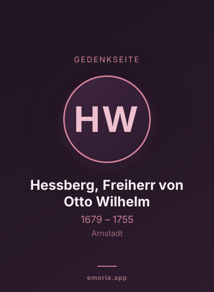 Gedenkportrait von Hessberg, Freiherr von Otto Wilhelm