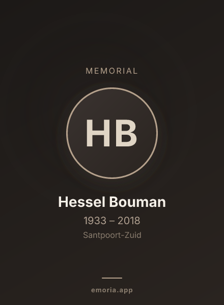 Memorial portrait of Hessel Bouman