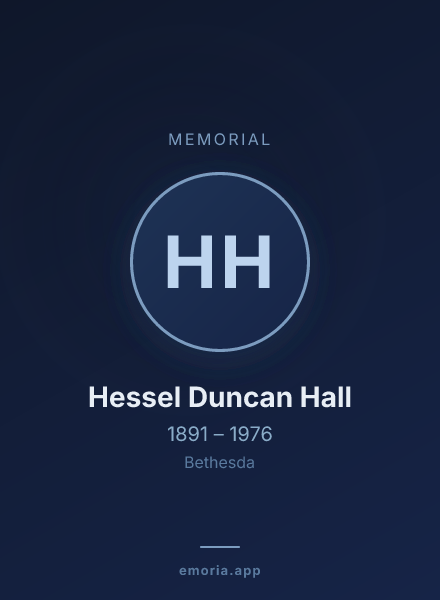 Memorial portrait of Hessel Duncan Hall