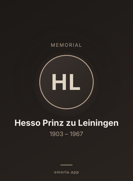 Memorial portrait of Hesso Prinz zu Leiningen