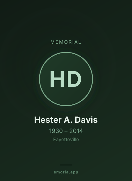 Memorial portrait of Hester A. Davis