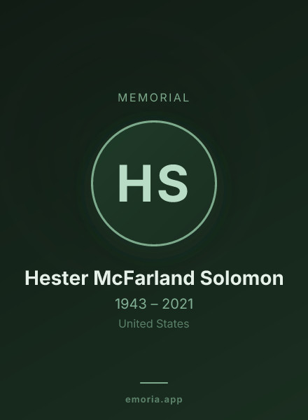 Memorial portrait of Hester McFarland Solomon