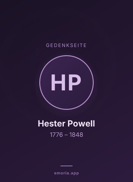 Gedenkportrait von Hester Powell