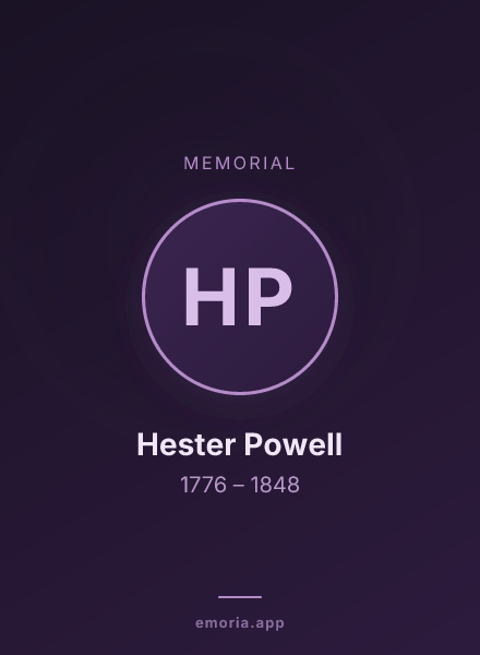 Memorial portrait of Hester Powell