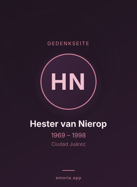 Gedenkportrait von Hester van Nierop