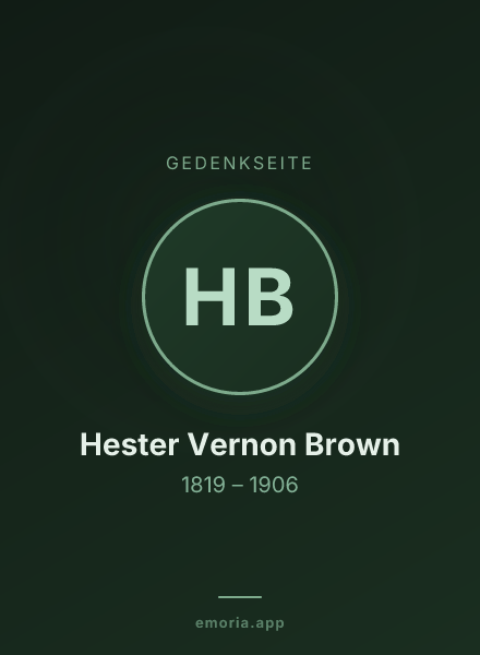 Gedenkportrait von Hester Vernon Brown