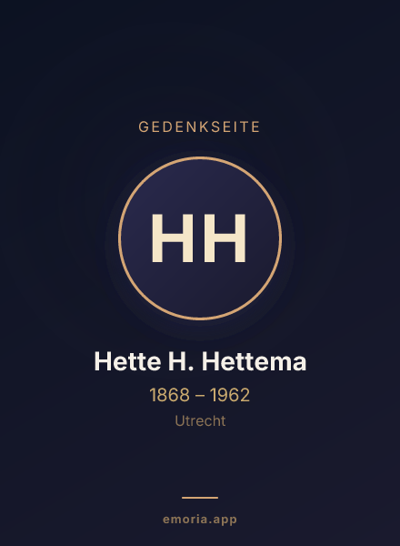 Gedenkportrait von Hette H. Hettema