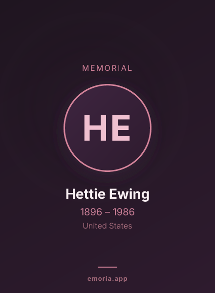 Memorial portrait of Hettie Ewing