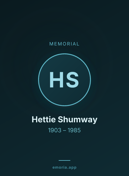 Memorial portrait of Hettie Shumway