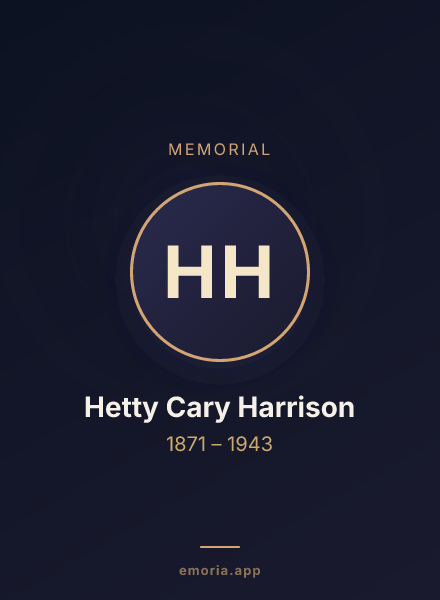 Memorial portrait of Hetty Cary Harrison