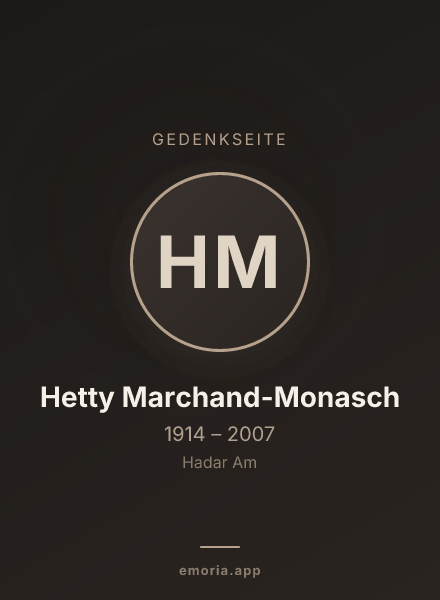 Gedenkportrait von Hetty Marchand-Monasch