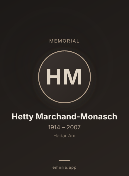 Memorial portrait of Hetty Marchand-Monasch