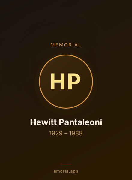 Memorial portrait of Hewitt Pantaleoni
