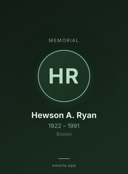 Memorial portrait of Hewson A. Ryan