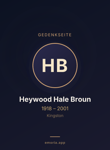Gedenkportrait von Heywood Hale Broun