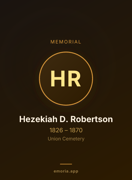 Memorial portrait of Hezekiah D. Robertson