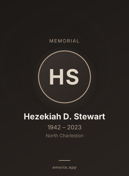 Memorial portrait of Hezekiah D. Stewart