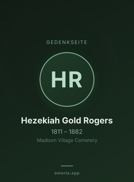 Gedenkportrait von Hezekiah Gold Rogers