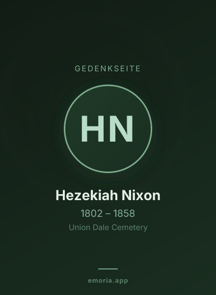 Gedenkportrait von Hezekiah Nixon