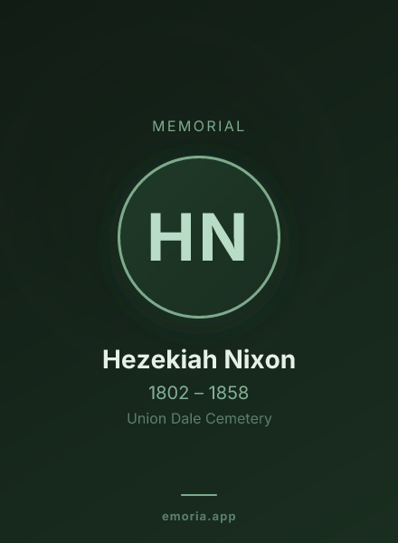 Memorial portrait of Hezekiah Nixon