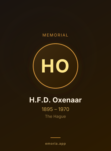 Memorial portrait of H.F.D. Oxenaar